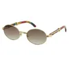 Ganze 18K Gold Vintage Holz Sonnenbrille Mode Metallrahmen Echtholz Für Herren Brille 7550178 oval Größe 57 oder 552190810