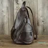 HBP Full-grain Leather Vintage Brown Men Shoulder bags Backpack Cross body Factory wholesale