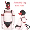 Nxy vuxna leksaker sexig man valp spela hund bondage huva mask krage armband cosplay fantasy sele spel slav valp roll par 12064185305