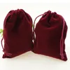 100pcs/lot Velvet Bags with Drawstring Gift Bag Jewelry Pouches Sacks for Wedding Christmas and DIY Craft Accessories