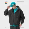 Inflación de gran tamaño con cremallera sudaderas con capucha hombres básicos lisos sudaderas con capucha mujeres invierno grueso cálido polar cremallera sudaderas unisex 211014