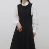 KOREJPAA Casual Mulheres Chic Outono Simples Lapela Lameira Camisa de Manga Puff + Plissado Cinta Situado Feminino Elegante 220302