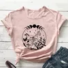 Women's T-Shirt Women T-Shirts Mushroom Moon Shirts Trendy Nature Lover Shirt Magic Casual Boho Witch Aesthetic Tee Top