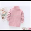 Baby Kids Maternity Drop Consegna 2021 Pullover Maglia maglia Maglioni Solid Baby Girl Vestiti invernali Spessa per le ragazze Abbigliamento per bambini caldi da