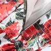 Fashion Designer Runway Ball Gown Dress Summer Women Spaghetti strap Backless Floral Print Cascading Ruffle Beach 210524