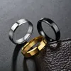 Commercio all'ingrosso 100pcs anelli a fascia in acciaio inossidabile per le donne 6mm oro argento lucido placcato nero anello da uomo gioielli di moda lotti all'ingrosso fedi nuziali