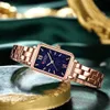 Curren marca mulheres relógios de luxo relógio de aço inoxidável de quartzo para senhoras simples relógio de pulso feminino fino com starry sky Dial Q0524