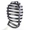 Hot Sex Product New Soft Leather Bondage Hood Copricapo Maschera Benda sull'occhio Cane schiavo Adulto BDSM Giochi da letto Sex Flirting Toy Y0406