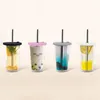 Reusable Boba Cup 16OZ Double Wall Thick Plastic Tumbler Leak Proof Design Bubble Tea Mug sea shipping RRB13239