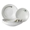 Blanc irrégulier en céramique porcelaine porcelaine vaisselle cuisine salade dessert noël assiette plats porcelaine dîner ensembles