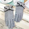 Fingerless Gloves 2021 Women Wool Winter Warm Touch Screen Butterflyknot Thicken Mittens For Elegant DIY Luxury Design Glove8302386