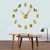 Чихуахуа 3D DIY гигантское акриловое зеркало настенные часы собака породы зоомагазин магазин комплект украшения часы часы щенка мопса животных креативное шоу 210401