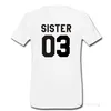 Kobiety Letnia koszulka Przyjaciele T Shirt Siostra 01 02 Drukuj Tee Krótki rękaw Topy Casual