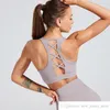 Egna märke Kvinnors Sport Bra Shock Free Back Cross Flätad Hollow Yoga Underkläder samlad och formad, Running Fitness Vest-Style Bra Kvinnor