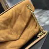 2022 High Quality Crossbody Bags Quilted Designer Bag sheepskin Handbag Plain Thread Sequined Letter Hasp Soft Canvas Single Flap Pocket shoulder bag MM size Brown