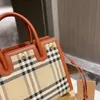 High Quality Plaid Handbag Portable Tote Bag Mahler Leather Crossbody Shoulder Bags Founder Modeling Classic Stripe Handbag Purse316I