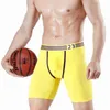 2 Pack Men Cotton Underpants Sprots Long Leg Mid Waist Innerwear Mens Briefs Coton Boxershorts Panties Trunk Underwear H1214