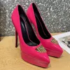 파리 여성 드레스 신발 하이힐 힐즈 럭스 디자이너 신발 15.5cm 발 뒤꿈치 검은 웨딩 신발 크기 35-42