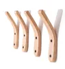 Creative Wooden Wall Hooks Towel Coat Hat Hangers Oak Wood Mounted Hook Key Holder Storage Door Rack Organizer Nordic Style RRD7731