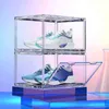 막 다른 골목없이 360 학위 디스플레이 신발 상자 전체 투명 산화 방지제 신발 수집기 보관 스포츠 운동화 주최자