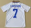 1994 Suède maillot de football maison jaune Retro 94 classique antique # 11 BROLIN # 10 DAHLIN # 7 LARSSON Vintage Maillot away maillots de football blancs