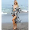 Sexy Biquíni Cover-Ups Algodão Túnica Boho Impresso Verão Praia Vestido Mulheres Elegantes Plus Size Wear Swess Suit Tever Cobertura Up Q1107 210420