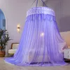 Laço de luxo Mosquito Net Romântico Hung Dome Malha de Teto Dupla Layer Netting Dobrável Verão Inseto Dossel para 1,2-2.0m cama