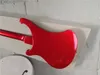 4/5 Strings Fretless Metallic Red Electric Bass Guitar with Golden Binding,Chrome Hardware,Can be customized