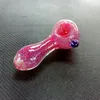 2023wholesale Mini Glass Hand Pipes Röker Rigg Tillbehör Tobaksförbränning färgad 3D -rosa lila 3 tum längd