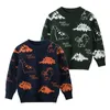 Dinosaurus Winter Jongens Sweaters Katoen Kwaliteit Peuter Knitwear Kinderen Pullover Fall Cloth for Kids Y1024