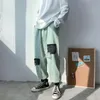 メンズジーンズリッピングステッチメンズ韓国のファッションルーズカジュアル巾着原宿ストリートウェアヒップホップレトロデニムズボン