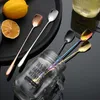 Eco Spoon Long Handle Spoon Shovel Design PVD Plated Stainless Steel Gold Tea Spoon 7 Colors Available DH2010