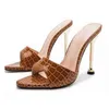 sexy snakeskin pointed high-heeled sandals simple solid color large banquet shoes