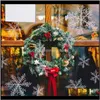 Decoraties Feestelijke Feestartikelen Home Garden150 Stks Witte Sneeuwvlok Vorm Opknoping Kerstboom 11cm Ornament Window Decoratie Aessorie