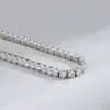 Kedjor som säljer Dainty Hip Hop -smycken 925 Sterling Silver Tennis Zircon Chain Halsband 2mm 3mm 4mm Cubic Zirconia for Women Men190f