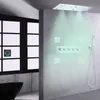 クロムポリッシュシャワー蛇口セット620*320 mm LEDバスルームサーモスタット隠しシャワーミキサー付きハンドヘルド