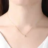 PAGMAG véritable 925 en argent Sterling rond pendentif à breloque collier pour les femmes minimalisme collier ras du cou bijoux fins SN0068