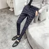 Bureau Streetwear Pantalon occasionnel Pantalones Hombre Summer Classic Plaid Costus Pantalon Britannique Style Britannique Hommes Formel Business Robe Pantalons Hommes