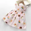 LIEBE DDMM Mädchen Kleider Sommer Süße Kinder Regenbogen Erdbeere Druck Kleid Für Mädchen 3-8 Jahre Kinder Kleidung 210715