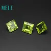 Mele naturlig peridot sten för smycken, 7mmx7mm fyrkantig klippa grön lös ädelsten, eldfärg och ljus, diyj mian sten h1015
