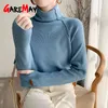 Jesień Zima Turtleneck Kobiety Sweter Eleganckie Szczupłe Kobiece Dzianiny Swetry Casual Rozciągnięte Skoczków Femme 210428