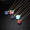 Chains Stainless Steel Chain Black Stone Glass Ball Necklace For Women Fashion Jewelry Celestial Wish Accessories Bijoux