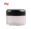 2022 Nouveau couvercle de bouchon à vis en plastique rechargeable avec base claire pot est-ce que jet de bouteille en poudre à ongles Récipient d'ombre 30 g 30 ml / 1oz