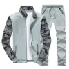 Spring Camouflage Tracksuit Mens Set Sportswear 2 Piece Sporting Suit Jacket+pant Plus Size 4XL Men Clothes Track