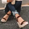 Летние ультра высокие Wees каблуки сандалии модные открытые пальцы на платформе платформы женщины сандалии обувь плюс размер насосов 2021 новый x0526