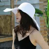 Ht3062 mode grote grote brede rand hoed solide effen diskettestrand zon hoed packable zomer hoeden voor vrouwen dame stro hoed strand cap 220301