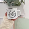 Christmas Enamel mugg Sublime kaffe mjölk koppar 350ml Vit DIY Outdoor Travel Tea Cup Heat Transfer Coating Handtag Cups