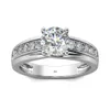 RedWood Famous Brand 1ct Moissanite Ring For Women Solid 925 Sterling Silver 18K White Gold Plated Diamond Rings Wedding Jewelry