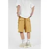 HIP-HOP Suède Cargo Shorts Zomer Mannen Vrouwen Losse Casual Knielengte Shorts High Street Koreaanse Fashion Cargo Broek C0607