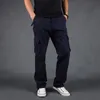 남자 바지 가을 멀티 포켓 캐주얼 남성 군사 전술 조깅화물 남성 면화 바지 야외 하이킹 트레킹 스웨트 팬츠
